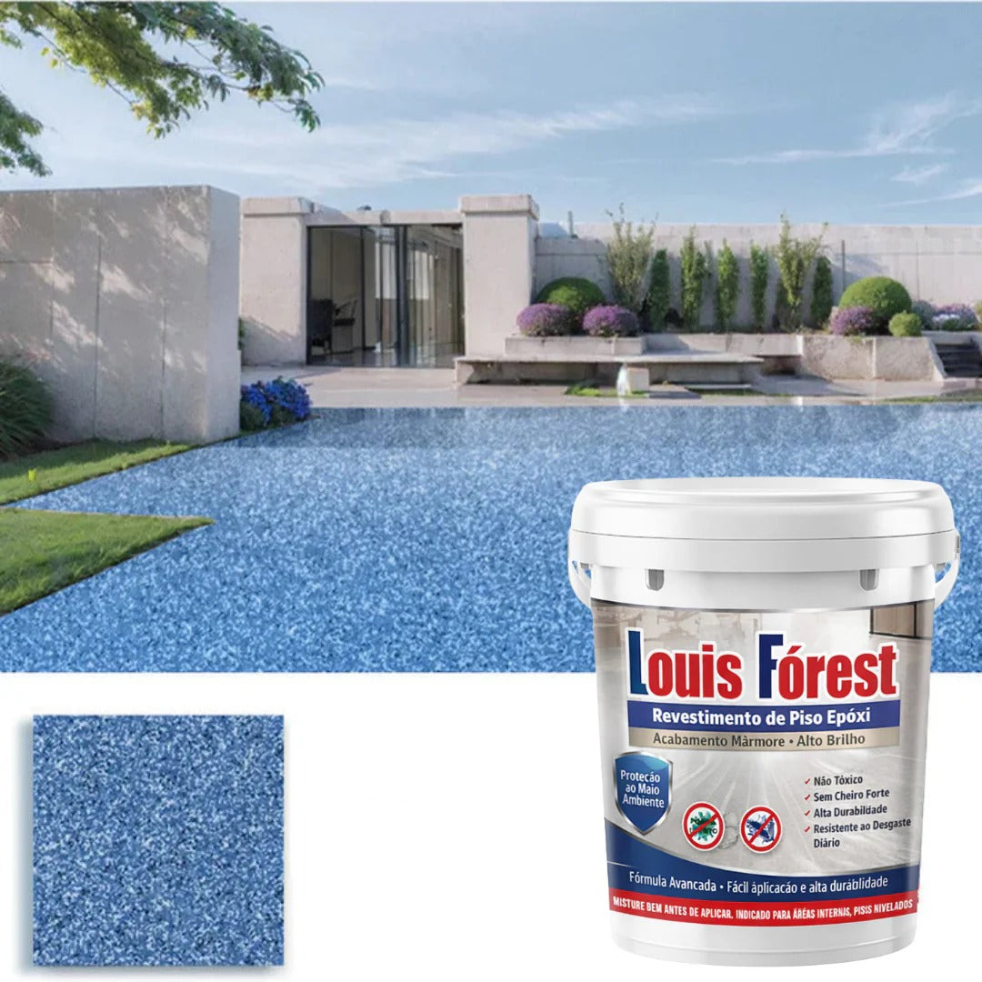 Revestimento de Piso Epóxi com Acabamento de Mármore de Alto Brilho + BRINDE HOJE 🔥Kit Ferramentas de Aplicação🔥
