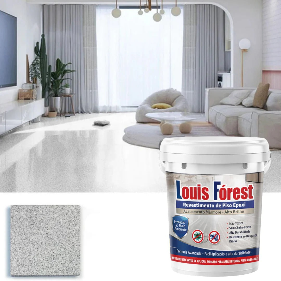 Revestimento de Piso Epóxi com Acabamento de Mármore de Alto Brilho + BRINDE HOJE 🔥Kit Ferramentas de Aplicação🔥