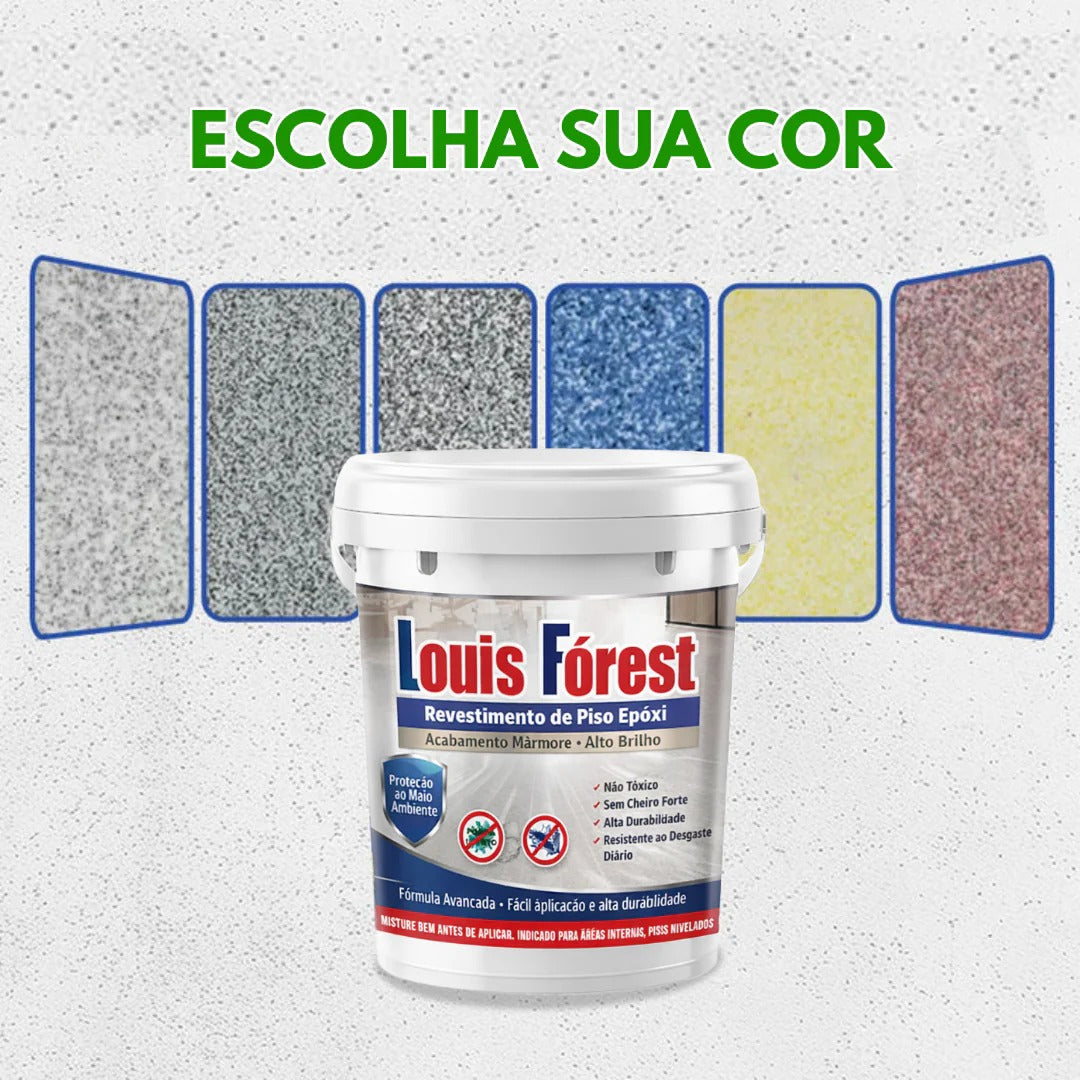 Revestimento de Piso Epóxi com Acabamento de Mármore de Alto Brilho + BRINDE HOJE 🔥Kit Ferramentas de Aplicação🔥